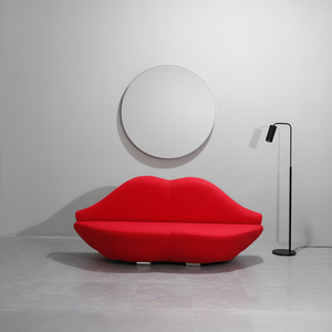 Modernes Rotes Samt-Lippenförmiges <span class=keywords><strong>Sofa</strong></span> Kreatives Design für Wohnzimmer Lounge oder Kunstbereich-Dekoration Gefüllt mit Schwamm - Product Image 1