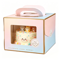 Boîte à gâteau personnalisée avec motifs d'animaux mignons, vente en gros, emballage cadeau portable en carton pour desserts de mariage, directement de l'usine