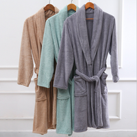Vente de gros Peignoir en molleton corail Peignoir en microfibre polyester unisexe super doux et bon marché