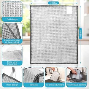 Paquete de 10 Paños de Cocina Metálicos de 3 Capas, Nuevos y Mejorados, Sin Rayones ni Olor, Paño Multiusos para Lavar Platos en Seco y Húmedo - Product Image 4