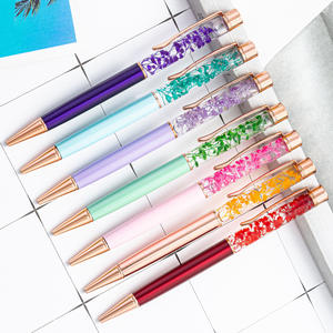 Stylos à bille liquides DIY avec fleurs, design unique rotatif, logo personnalisé imprimé pour cadeaux et fournitures de bureau - Product Image 6