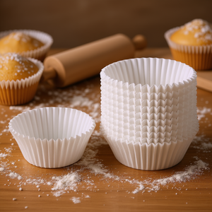 ถ้วยกระดาษอบขนม 7 ซม. สีขาว แพ็ค 200 ใบ สำหรับคัพเค้กและมัฟฟิน - Product Image 3