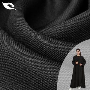 Nuovo Tessuto Formale in Crepe Nero 100% Poliestere, Tessuto Minimatt per Abiti da Donna/Nida/Nada - Product Image 1