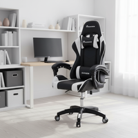 Chaise de jeu PC en cuir inclinable ergonomique confortable de haute qualité chaise d'ordinateur de bureau tournante moderne et économique