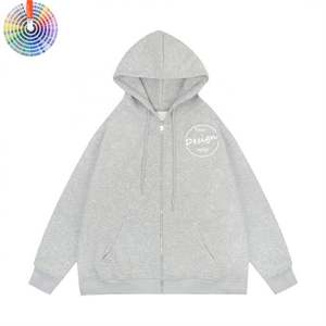 Cremallera Hombres Pullover Casual Fleece Oversize Plain Vintage Acid Wash Zip up Custom Heavyweight Zip up Hoodie - Product Image 1