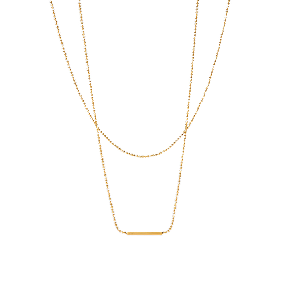 T-bar Double Layer Bar Necklace