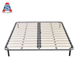 Современная металлическая деревянная двуспальная кровать для спальни Супер Королева Король полноразмерная кровать для хранения с ножками - Product Image 2