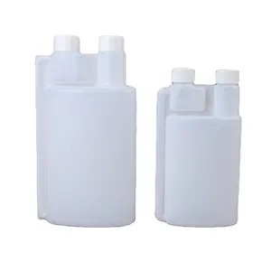 Dispensador de garrafa de pescoço gêmeo, garrafa de plástico de hdpe para o teste, máquina de medição, 100ml/250ml/500ml/1000ml