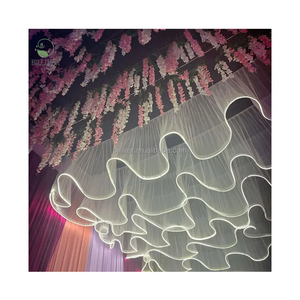 Trang trí S hình dạng rèm treo trần Fan Chandelier màn với RGB dải ánh sáng đạo cụ đám cưới Trần màn trang trí - Product Image 1