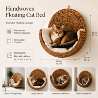 Panier suspendu tissé à la main, nouvelle collection, fabrication artisanale, panier pour chat, panier pour chien, luxe, premium, lit pour chiot d'hiver