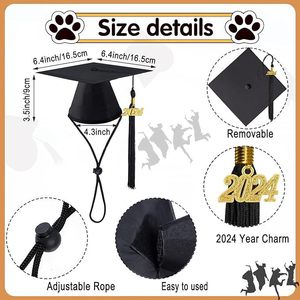 Pet Graduation Dog Cap with Tassel, Dr. Degree Cap for Students, Yellow Tassel, 2026 Graduation Season Cap