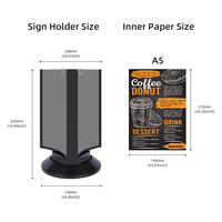 Support d'affichage rotatif à 3 côtés, nouveau modèle, en plastique noir de haute qualité, pour cartes et panneaux de table multi-échelles