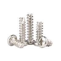 Vis à tarauder à tête ronde à empreinte cruciforme métrique en acier au carbone, à pointe tranchante, nickelée, grade 2