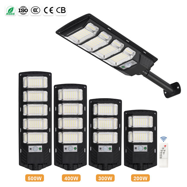 Outdoor Solar Streetlight All in One Solar Led Street Light Lamp 200W 300W 400W 500W Ip65 Waterproof Solar Street Light