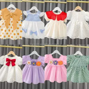 Robe à manches courtes en dentelle pour bébé fille Robes 2024 coton pour bébé fille Robes d'été pour vêtements pour enfants