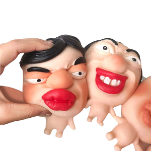 Hot Selling Tiktok Big Head Full Lips Masked Person Kids' Stress Relief <b>Squishy</b> Toy TPR Silicone Pimple Squeezing Squeeze Toys - Product Image 1