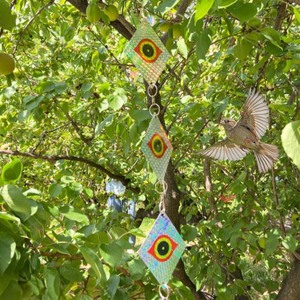 Répulsif à oiseaux laser double face en forme d'œil, réfléchissant, à énergie éolienne, avec cloche sonore, <span class=keywords><strong>pour</strong></span> jardin et cour, prêt à être expédié - Product Image 6