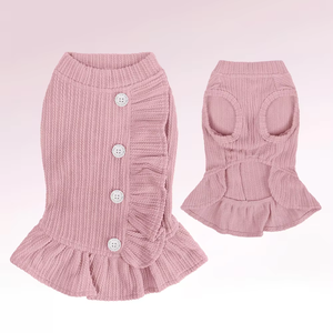 Fishprincess moderno y elegante vestido rosa para perros pequeños poliéster transpirable estampado de animales tradicional XS para primavera - Product Image 6