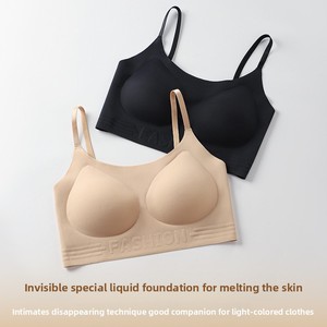Bralette Deportivo Fino de Verano para Mujer, Tejido Sin Costuras, Copa 3/4, Sin Espalda, Tirantes Ajustables, Transpirable, Sin Aros - Product Image 2