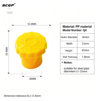 Embouts de tube d'échafaudage à double usage anti-collision Q8 SCQP, embouts de protection en plastique pour barres d'armature, accessoires d'échafaudage de construction
