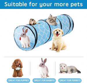 อุโมงค์แมวแบบตรง ของเล่นแมวในบ้าน เตียงอุโมงค์แมวแบบพับได้ ของเล่นแมวแบบมีลูกบอล - Product Image 2