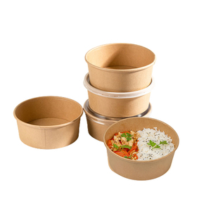 Promotion Disposable Biodegradable Round Salad Bowl Food Grade Kraft Paper PE/<b>PLA</b> Lid for Snack Use & Fast Food Packaging - Product Image 3
