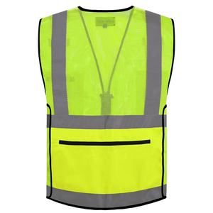 ملابس مخصصة عالية الجودة بالجملة ملابس عمال عاكسة سترة سلامة البناء مع جيوب للرجال - Product Image 3