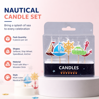 Bougies de gâteau en forme de bateau aux couleurs vives, vente chaude, directement de l'usine, pour décorations de fête d'anniversaire d'enfants sur la plage en été