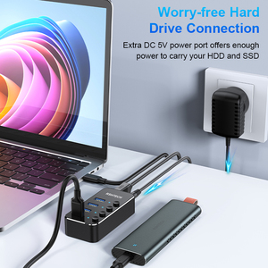 Rshtech 5gbps siêu tốc độ <span class=keywords><strong>USB</strong></span> C đến 4 cổng 3.0 Hub <span class=keywords><strong>USB</strong></span> C HUB với DC 5V/2A Power Adapter <span class=keywords><strong>USB</strong></span> Hub cho máy tính xách tay và macbook - Product Image 4