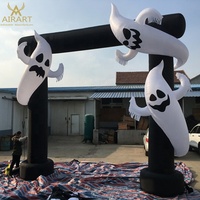 Décorations de porte pour Halloween, arche gonflable fantôme blanche, article de décoration
