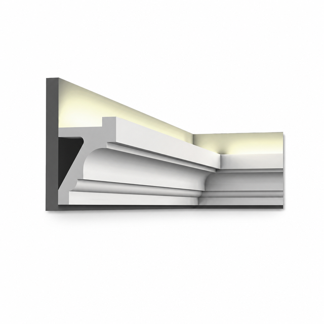 Classic European LED Crown Molding, White PS Ceiling Cornice Moulding, Guancheng Factory, Interior Wall & Ceiling Decoration