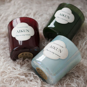 Bougies parfumées en verre AIKUN, marque privée, bougies de luxe en cire de soja pour la maison, les cadeaux de mariage, les spas, les salons, la vente au détail et en gros - Product Image 2