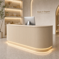Meubles de salon de beauté modernes, comptoir de réception, comptoir de caisse, bureau d'accueil simple pour spa, salon de coiffure, studio de beauté, personnalisable