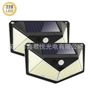 Solar Led Wall <b>Light</b> 220 Led Four Side Emitting Human Body Sensor Outdoor Garden <b>Corridor</b> <b>Light</b> - Product Image 1