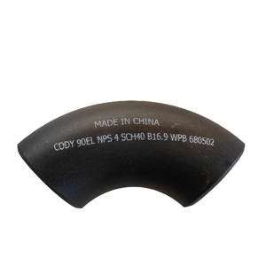 긴 반경 ASME B16.9 Astm 표준 20mm 탄소 강관 피팅 용접 연결 스테인레스 스틸 팔꿈치 <span class=keywords><strong>90</strong></span> 도 <span class=keywords><strong>Sch</strong></span> 40 - Product Image 2