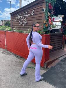 Модный комплект из двух предметов G01653C с буквенным принтом и пэчворком для женщин: однотонный укороченный топ с длинными рукавами + брюки, женская уличная одежда - Product Image 6