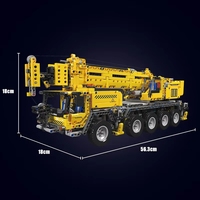 Mould King 17047 MOC Camion technique télécommandé, modèle de grue mobile, jouets de construction en briques, ensemble de blocs de construction DIY