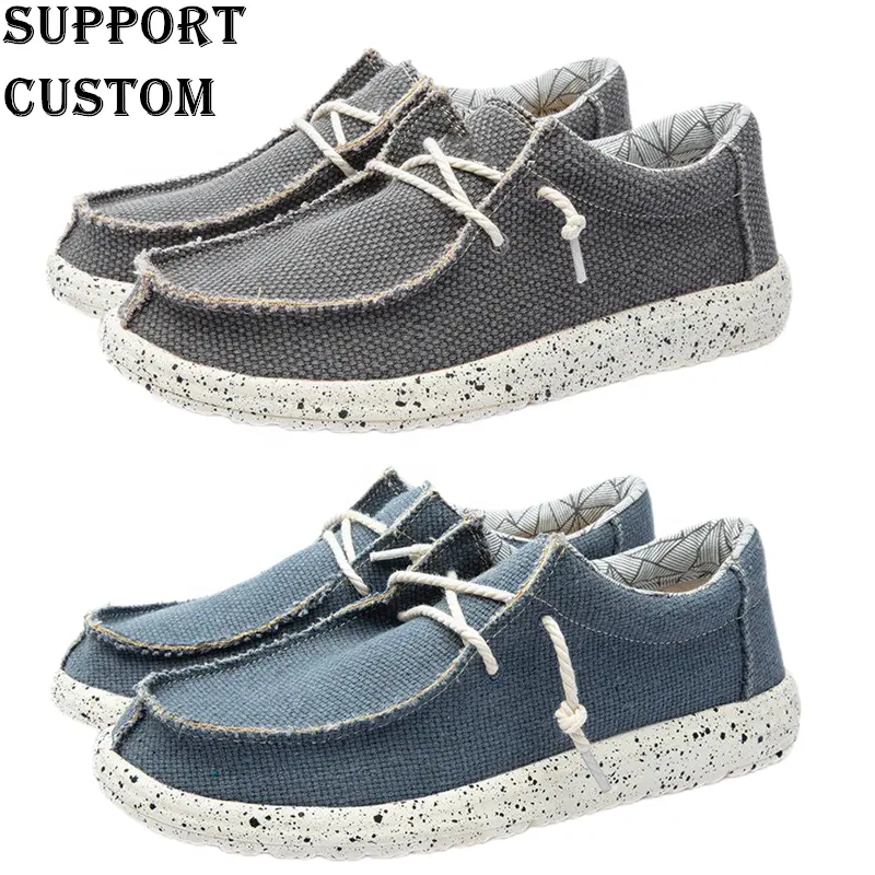 Low Price Slip on Men Casual Shoes Loafer New Design Of Unisex Outdoor Shoes Casual Canvas Loafer Comfortable Flat Shoes