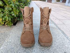 Botas Tácticas de Cuero Vacuno TSB0817 para Entrenamiento al Aire Libre en Invierno, con Forro de Lana y Cremallera Lateral, Resistentes al Agua - Product Image 6