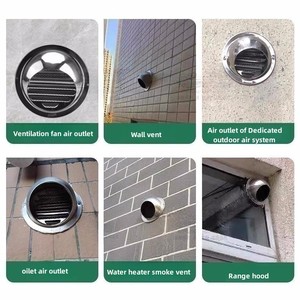 Couvercle de ventilation externe de conception industrielle, fourni directement par l'usine, pour HVAC, 4-8 pouces, en acier inoxydable, pour conduit circulaire, avec motif graphique - Product Image 5