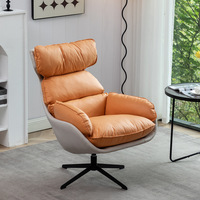 Fauteuil pivotant de luxe italien moderne, vert, à dossier haut, inclinable, avec appui-tête, pour salon