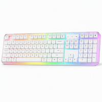 Clavier sans fil Crystal Arc 708, 105 touches, avec cadre ergonomique incliné, touches BT1 BT2 BT3, type C, 2000 mAh pour PC