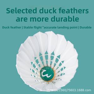 Wavaw 반격 No. 1 전문 배드민턴 셔틀콕 12 팩 야외 용 저항 킹 거위 깃털 방풍 - Product Image 3