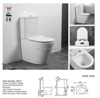 Equipement sanitaire d'hôtel Céramique Deux pièces Siphonic Salle de bain Toilette Commode Deux pièces WC au sol