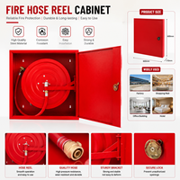 Système de dérouleur d'incendie mural personnalisable en acier inoxydable rouge avec armoire – Ensemble complet personnalisable pour bâtiments commerciaux