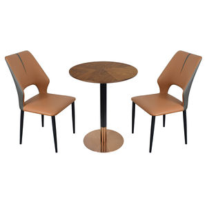 Pieds <span class=keywords><strong>de</strong></span> table à manger modernes en acier inoxydable brossé or rose avec plateau en MDF, table à manger commerciale pour <span class=keywords><strong>restaurant</strong></span>, café, hôtel - Product Image 4