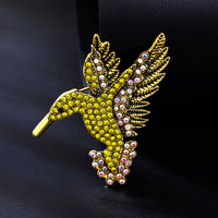 Broches Weiman en forme d'animaux mignons, oiseaux, avec cristaux et strass, broches de luxe pour femmes, plaquées or, en alliage, personnalisables, broches de créateur