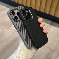 Échantillon gratuit étui de téléphone en fibre de carbone pour iPhone17 16 15 14 13 12 11 Pro Max PC + TPU Texture en fibre accessoires de téléphone portable