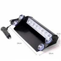 Luces Estroboscópicas LED para Tablero de Auto, 8 LED, 12V, Rojo, Azul, Amarillo, Blanco, Luces de Emergencia Intermitentes para Parabrisas, Lámparas de Advertencia con Ventosa