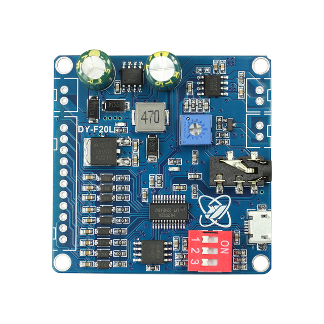 DY-F20L Mono Voice Playback Module One-on-one Segmented Trigger Control Player MP3 WAV DY-F20L DC 9V 12V 24V 20W